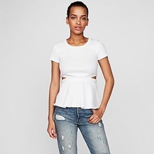 NWT Express White Top w/ Cut Outs